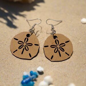 Handmade Laser Cut Sand Dollar Dangle Earrings – Beach Inspired Boho Jewelry